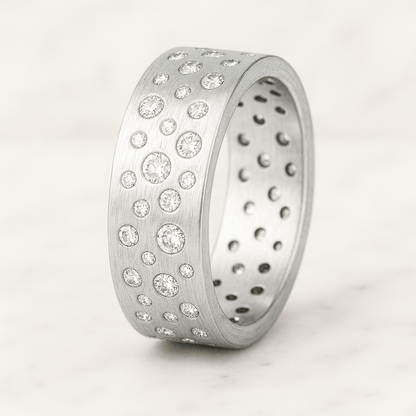 Diamond Wedding Ring Round Diamond Stacking Ring