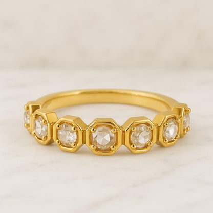 Diamond Wedding Ring Solid White Yellow Rose Gold Ring Stackable Band Engagement Ring Gift