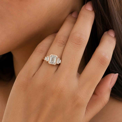 Diamond Wedding Ring for Her Minimalist Anniversary Ring Proposal Ring