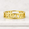14K Gold Roman Numeral Cutout Band Ring for Women