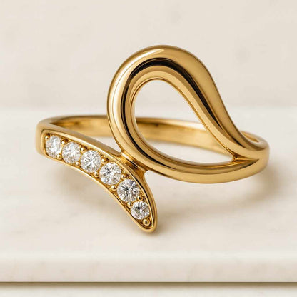 Round Diamond Curved Wedding Band for Engagement Ring Matching Stackable Band Half Eternity Band for Her Anniversary Gift Ring for