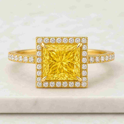 Distance Pave Setting Ring Unique Anniversary Gift

