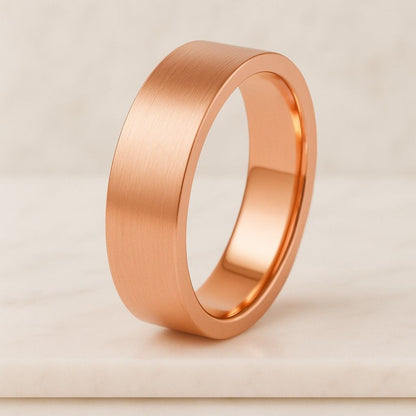 Domed 14k Yellow Gold Tungsten Ring Mens Wedding Band Ring Yellow gold tungsten band Half Sizes Comfort Fit Shiny Polished