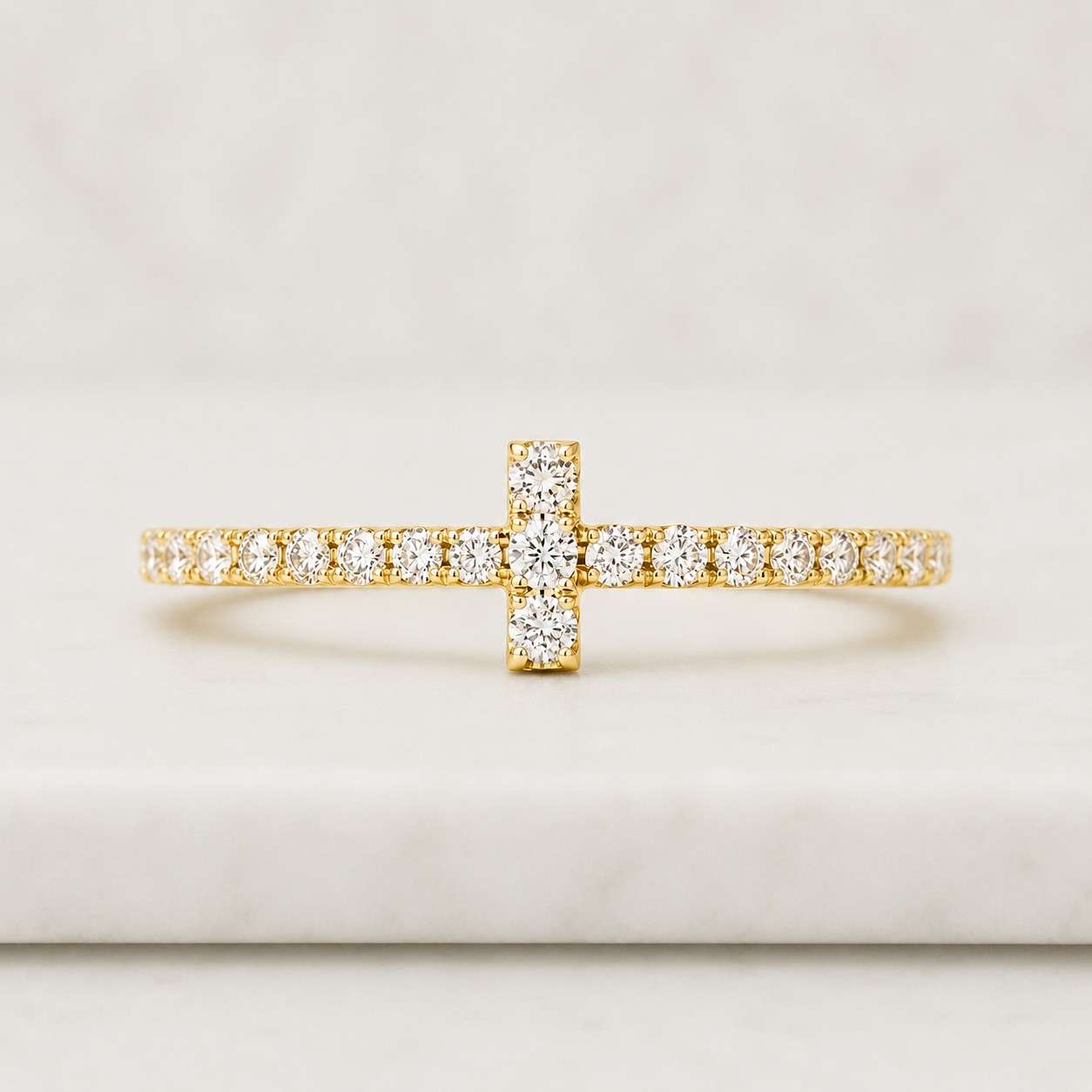 Double Band Criss-Cross Ring : Lab Grown Diamond or Moissanite –Solid Gold or Silver