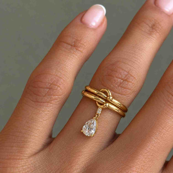 Double Band Lab Grown Diamond Wedding Ring - 14K White Gold

