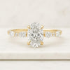 Oval Cut Lab Made Moissanite Engagement Ring