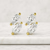 Double Marquise Cut Lab Grown Diamond Stud Earrings
