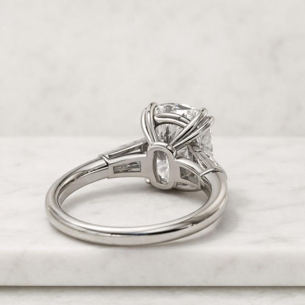 double prong 4 carat e color vvs2 clarity igi certified elongated cushion cut lab grown diamond solitaire engagement ring 14k yellow gold
