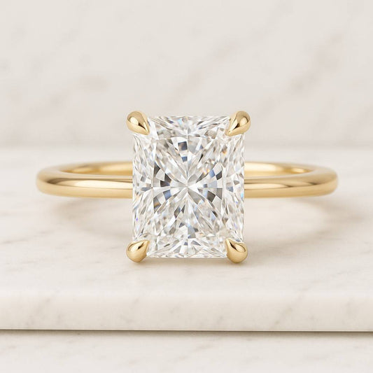 Double Prong Ring Genuine Lab Grown Diamond Ring Set