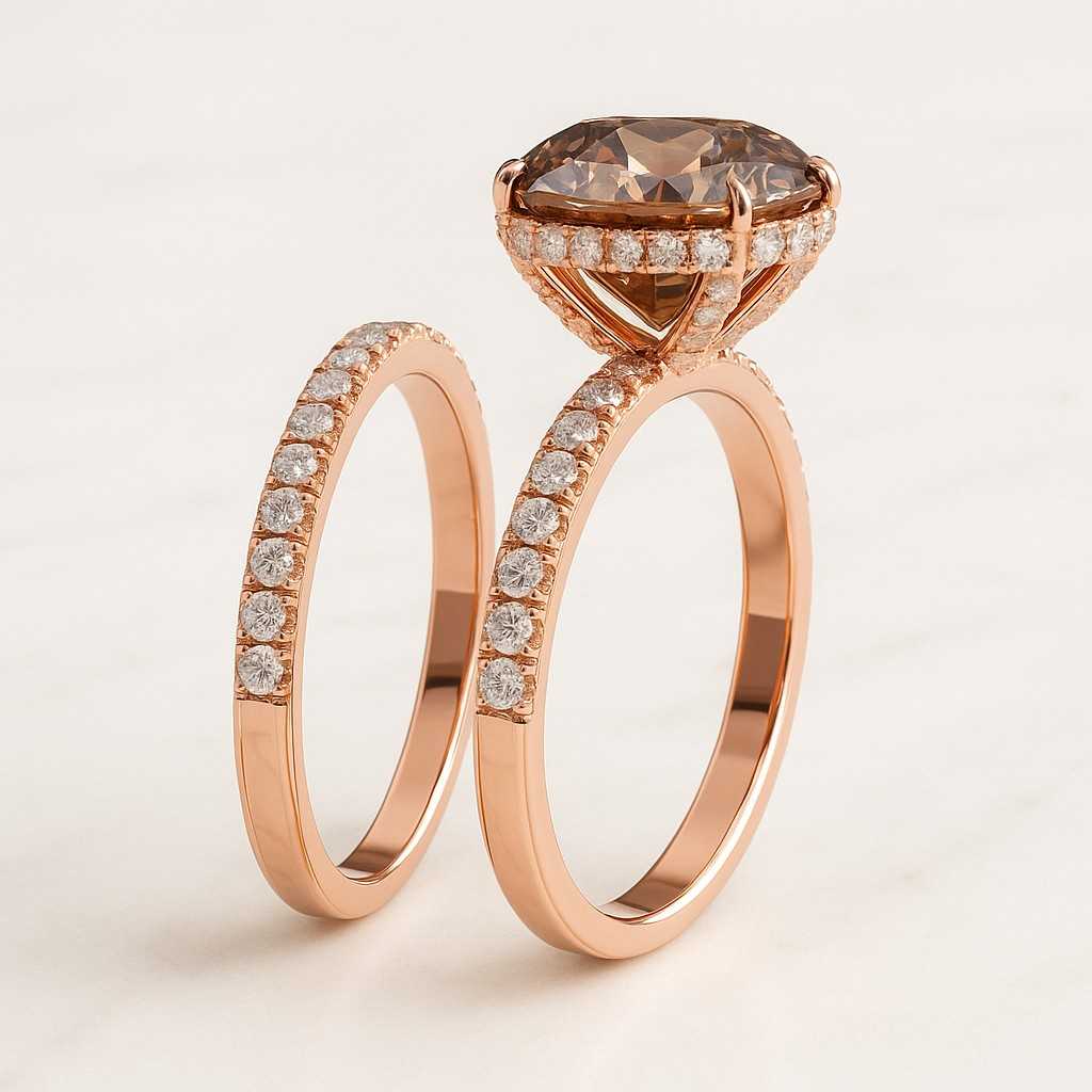 Double Prong Set Ring 14K White Gold Ring Gift For Her