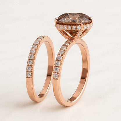 Double Prong Set Ring 14K White Gold Ring Gift For Her