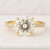 Round Cut Lab Created Diamond Pave Set And Hidden Halo Engagement Ring