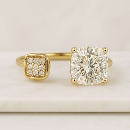 Double Stone Emily Ratajkowski Celebrity Style Anniversary Ring