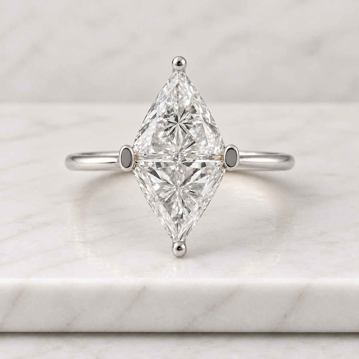double trillion cut diamond toi et moi engagement ring gift for her  two stone lab grown diamond pavé ring  