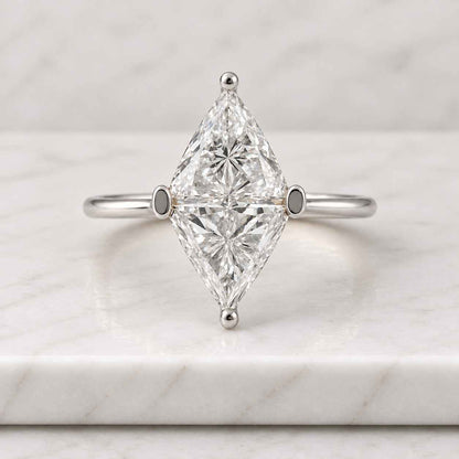 Double Trillion Cut Diamond Toi et Moi Engagement Ring Gift for Her  Two Stone Lab Grown Diamond Pavé Ring  