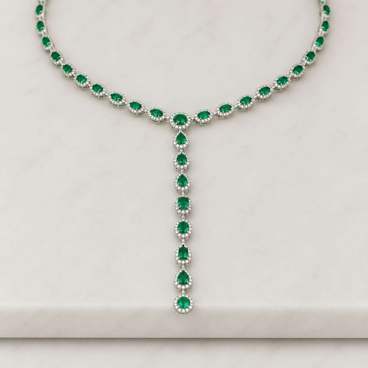 drop emerald 14k solid gold necklace, may birthstone teardrop pendant, women jewelry
