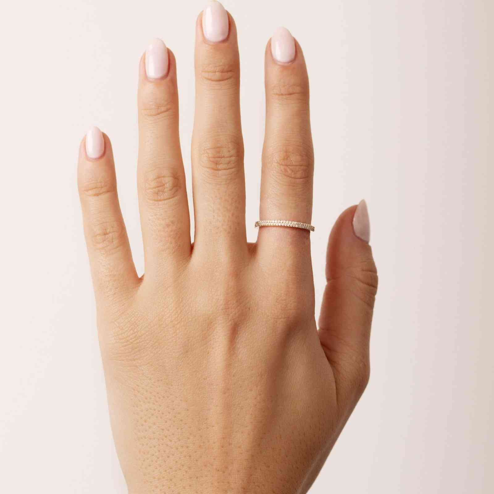 Dual Row Pave Set Lab Diamond Ring