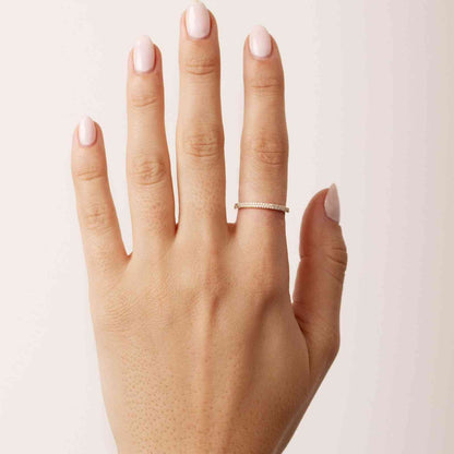 Dual Row Pave Set Lab Diamond Ring