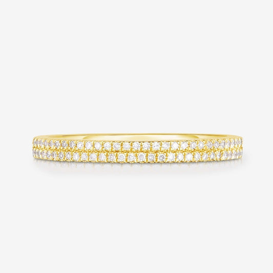 Dual Row Pave Set Lab Diamond Wedding Band