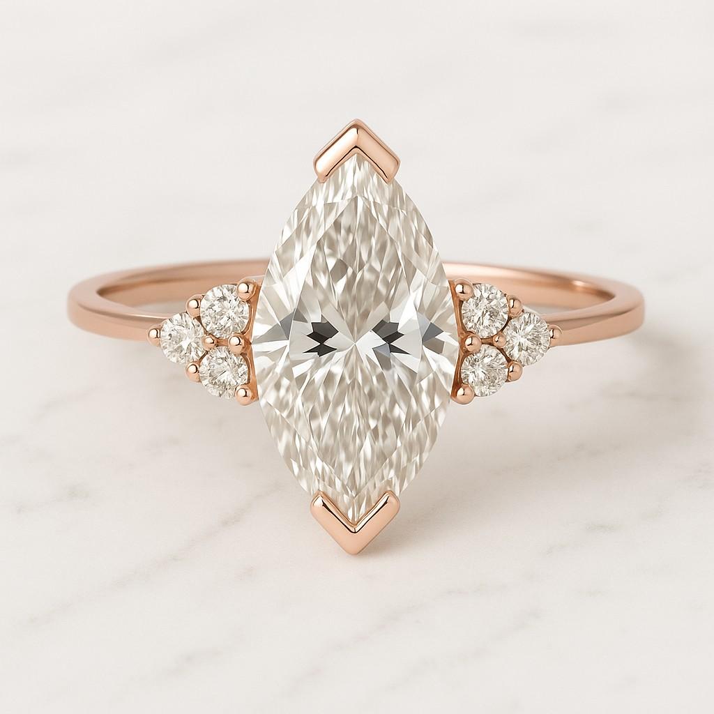  Unique Anniversary Ring for Round Brilliant Diamond Ring Real Lab Grown Diamond Ring 