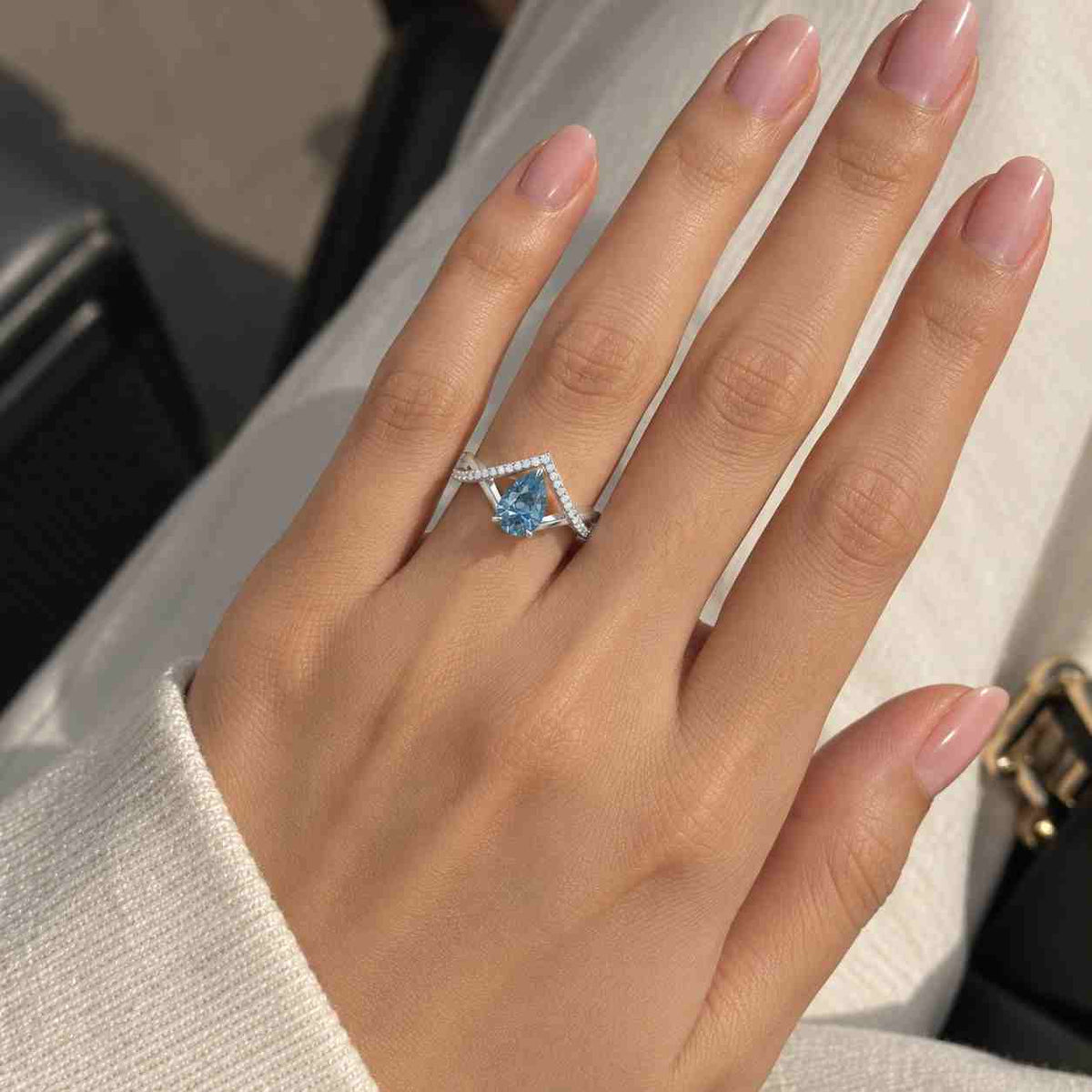 dutch marquise lab grown diamond bridal set: yellow gold wedding ring
