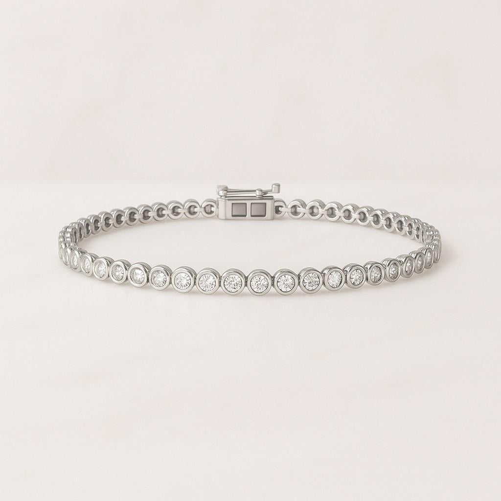 Handmade Bezel Tennis Bracelet, Statement Bracelet Stackable Bracelet Wedding Jewelry Bridal Jewelry Bridesmaid Gift for Her