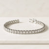 14K Gold Bezel Setting Emerald Cut Moissanite Tennis Bracelet for Men Women
