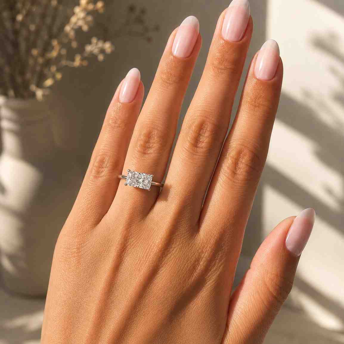 radiant cut 1.00 to 4.00 carat e-f color vvs2-vs2 clarity igi certified radiant cut lab grown diamond solitaire engagement ring 