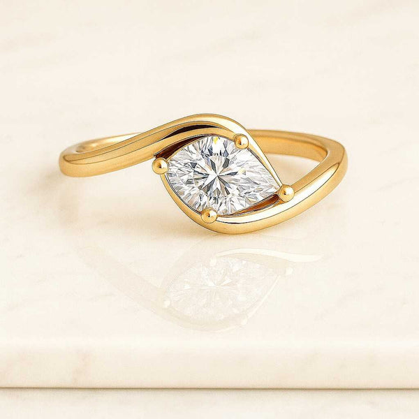 East West Anniversary Ring Promise Ring Gift Jewelry East To West Marquise Cut Moissanite Engagement Ring V Prong Set Solitaire Wedding Ring