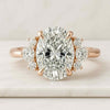 3.00 CT Oval Cut Side Three Stone Vintage Style Engagement Ring