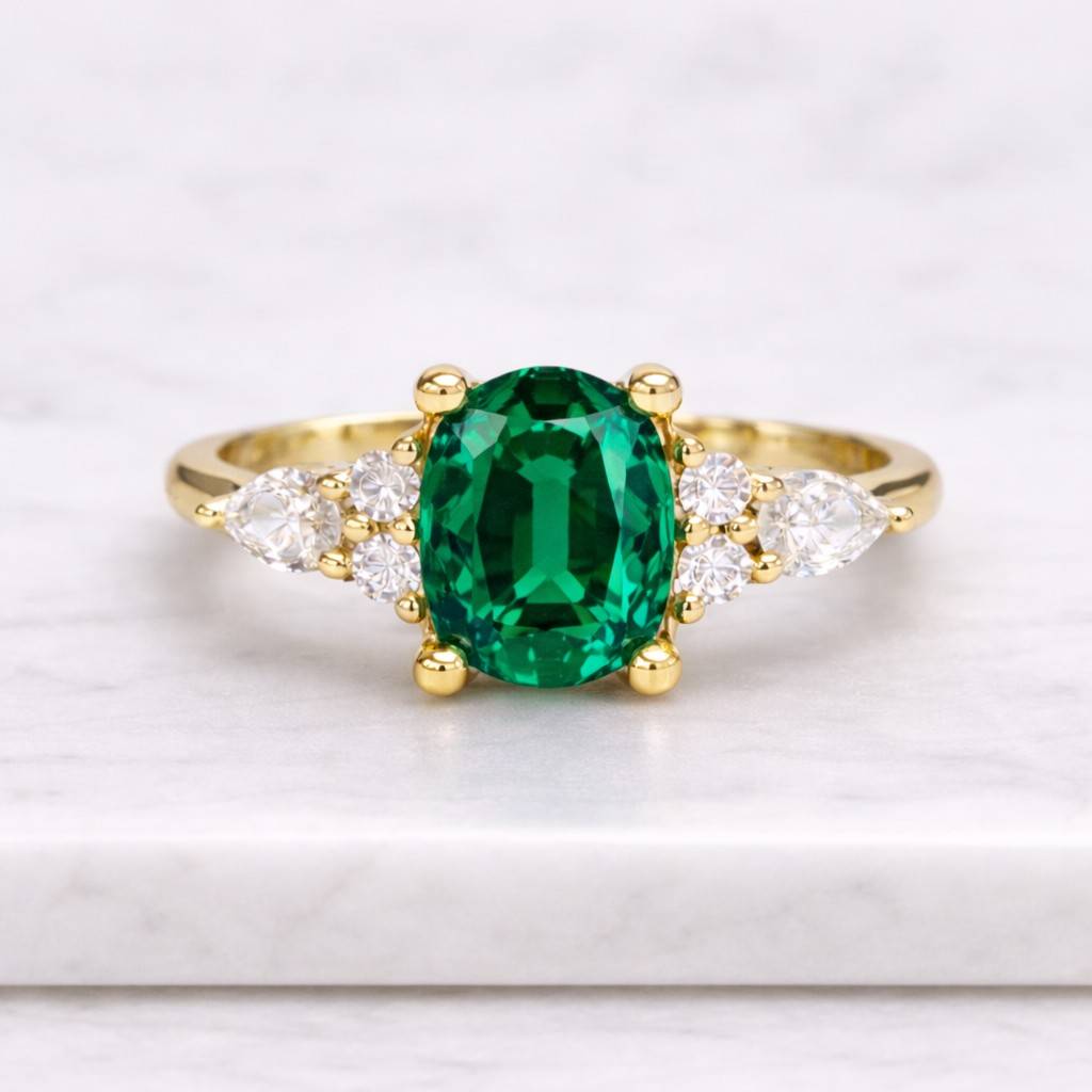 East West Oval Cut Moissanite Ring • Solitaire Engagement Ring • Solid Gold or Platinum
