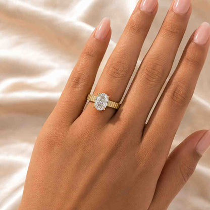 East West Pear Lab-Grown Diamond Open Ring, 14K Gold Pear Engagement Ring, Pear Bezel Solitair