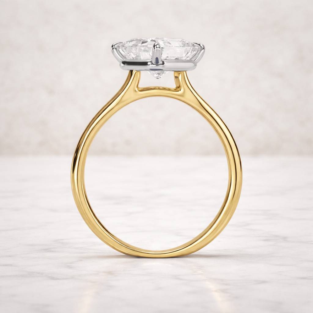 east west ring solitaire rectangle stone ring
