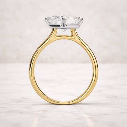 East West Ring Solitaire Rectangle Stone Ring