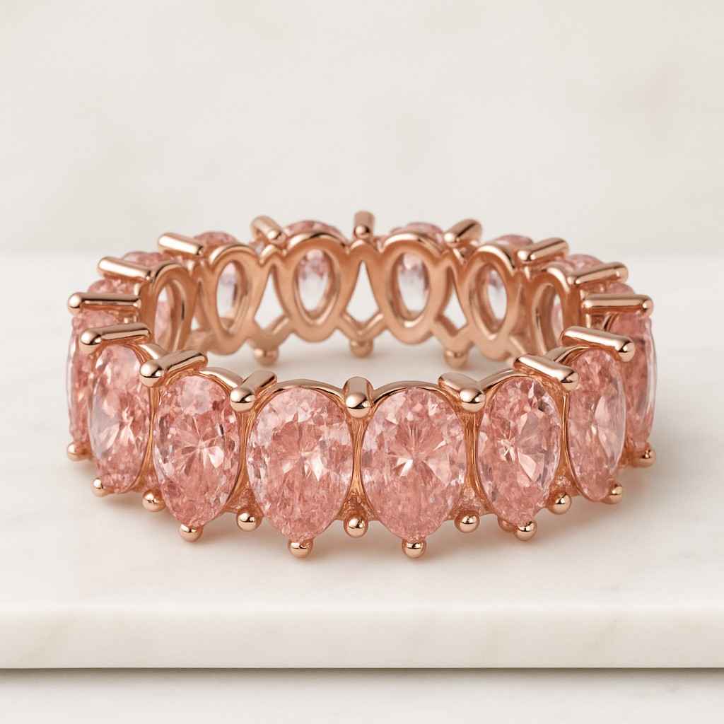 East to West Pear Diamond Eternity Wedding Band for Her