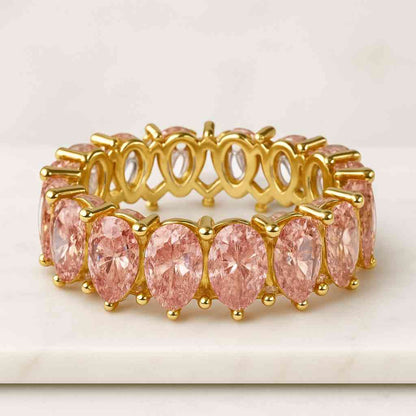 Pear Cut Diamond Eternity Band 14k Gold Full Eternity Ring Dainty Wedding Band  Anniversary Ring Unique Stacking Band