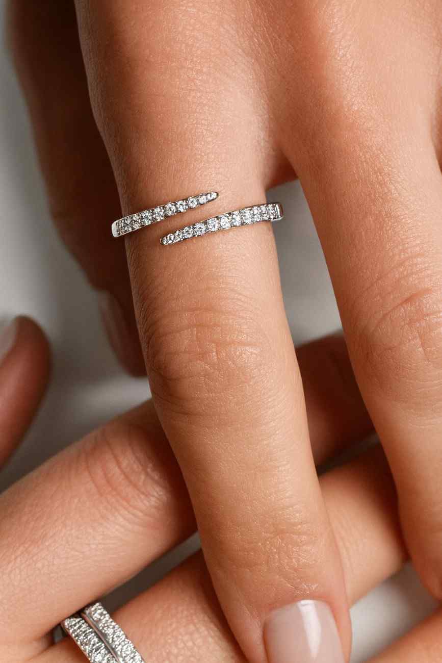 Custom Open Gap Ring for Low Setting Engagement Ring Womens Cuff Stacking Ring