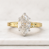 Marquise Cut Lab Grown Diamond Ring 14k Gold Modern Split Shank Ring