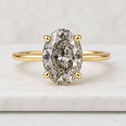Elegant Oval Cut Lab Grown Diamond Bezel Set Engagement Ring  14K Gold Solitaire Ring  Modern Minimalist Proposal Ring  Anniversary Gift
