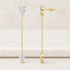 Marquise Cut Lab Grown Diamond Long Chain Drop Earrings For Her