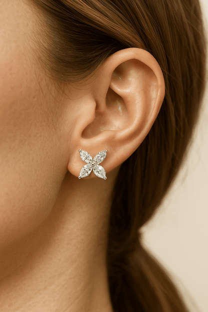 Tulip Basket Set Moval Cut Moissanite Wedding Ring, Handmade Jewelry by Diamondrensu