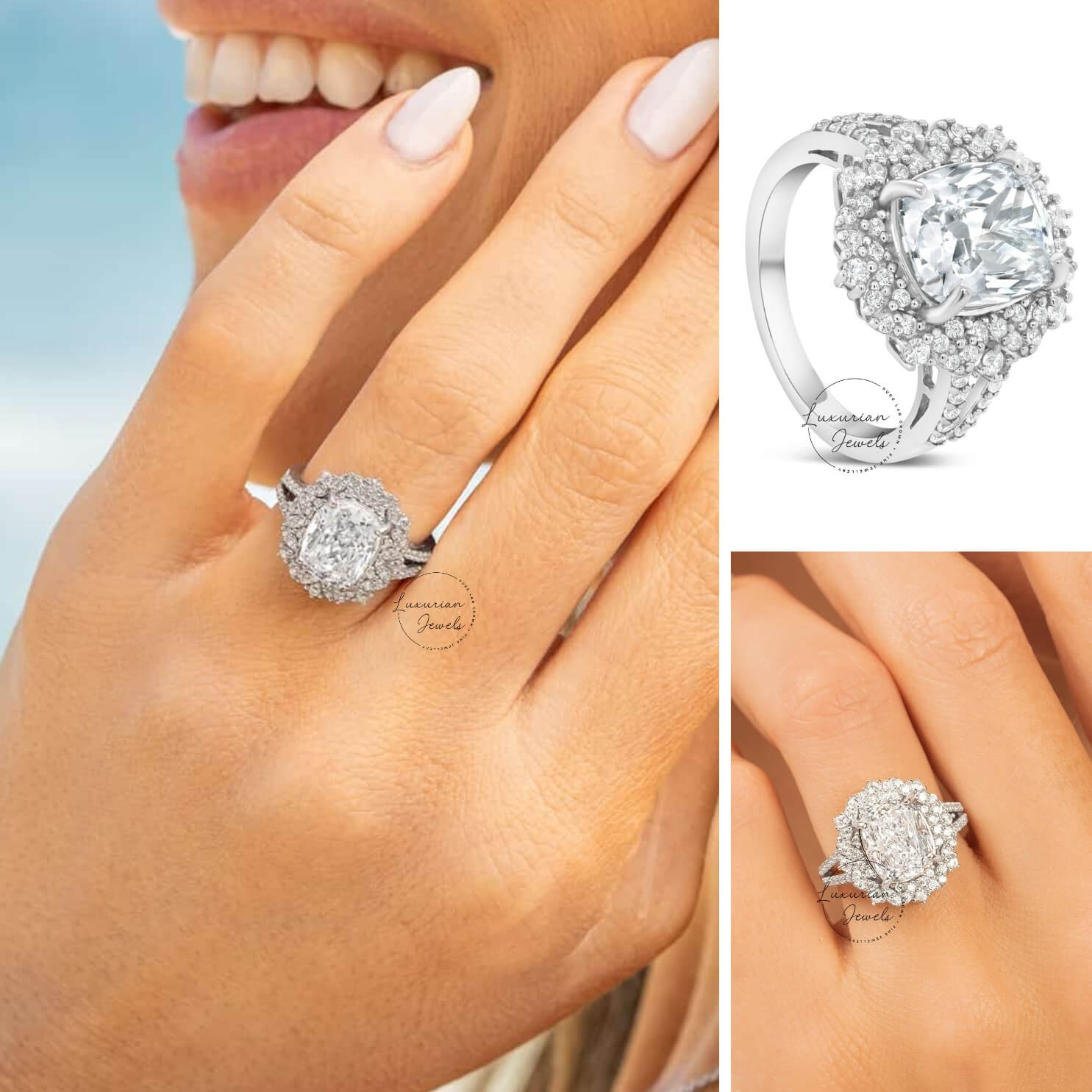 Elongated Cushion Cut Vintage Diamond Ring For Her