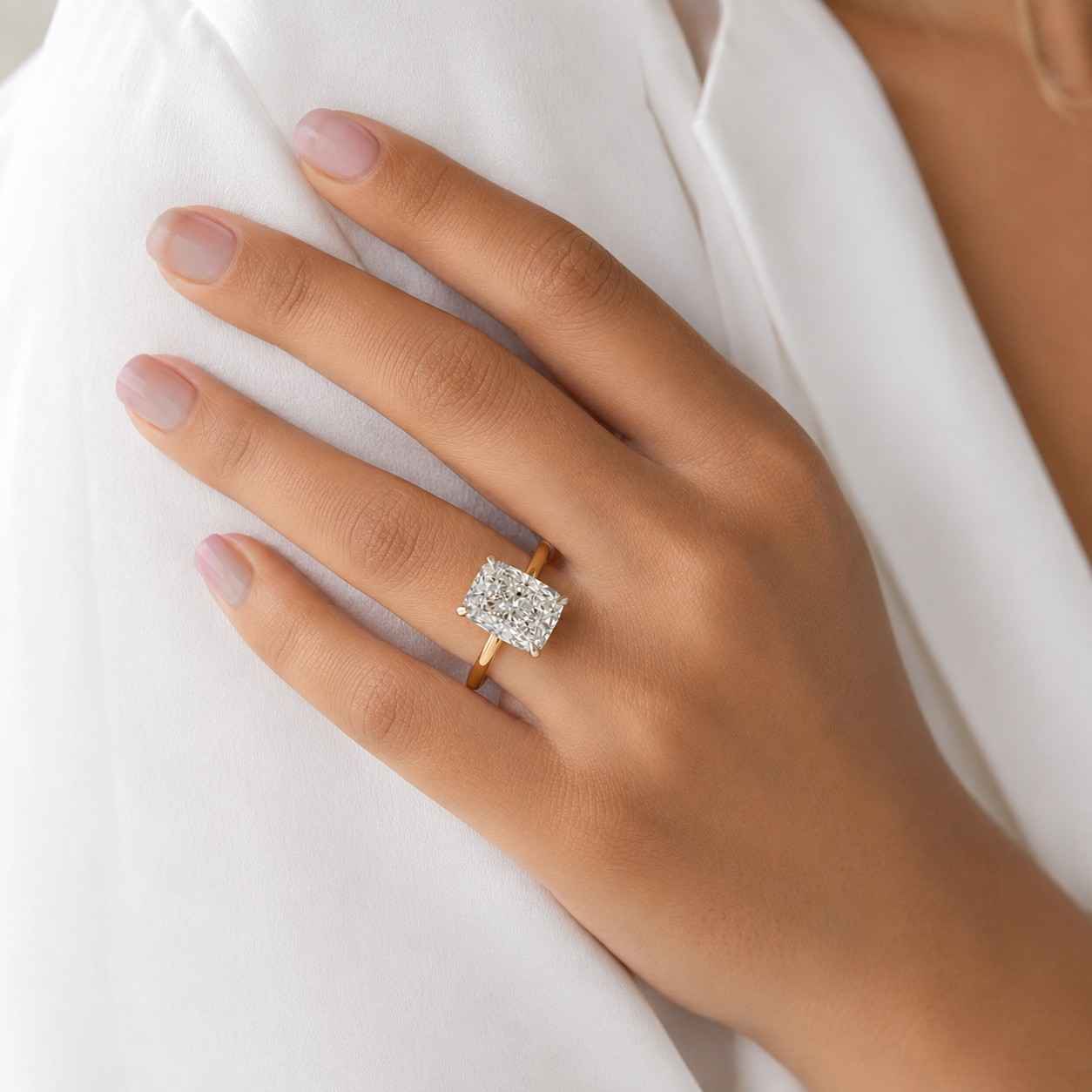 elongated cushion diamond engagement ring cushion cut solitaire diamond ring 4 claw prong set genuine lab grown diamond proposal ring