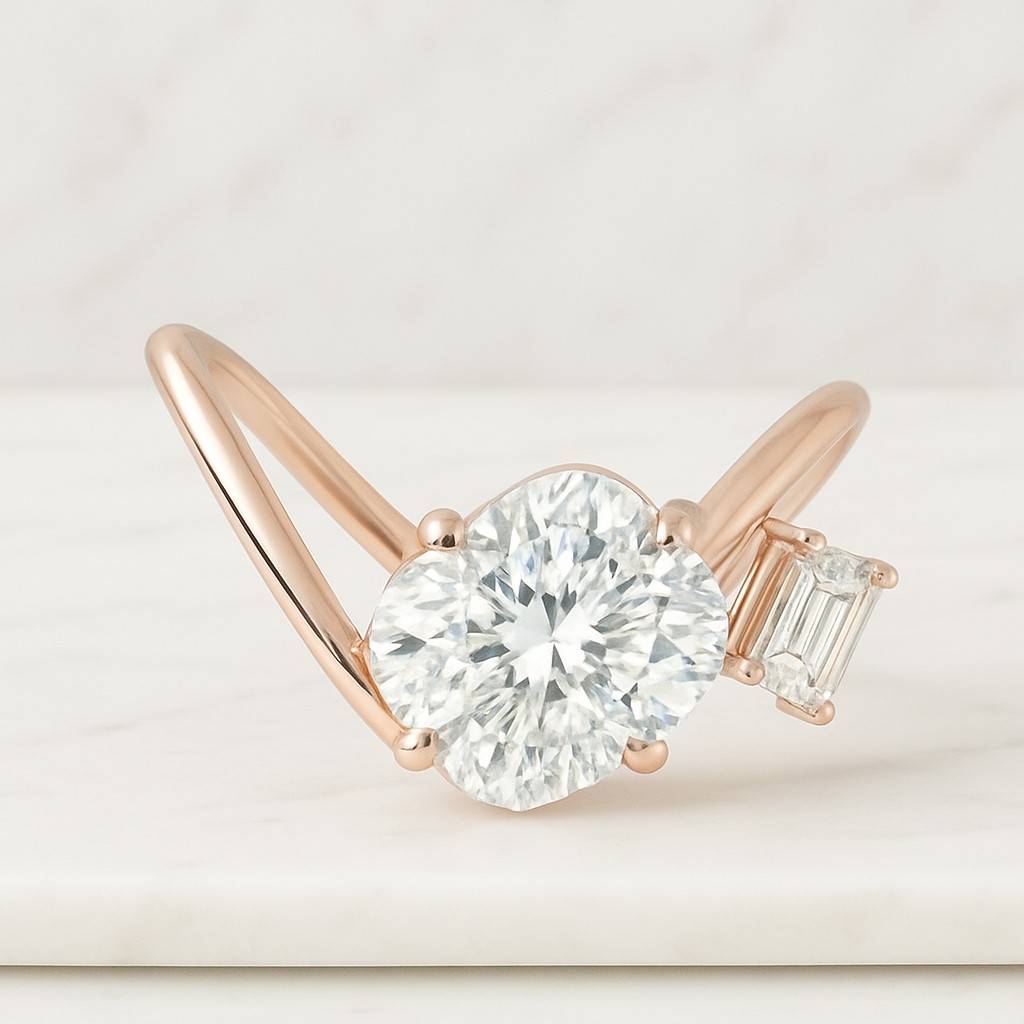 Elongated Cushion Diamond Engagement Ring Solitaire Cushion Anniversary Ring 4 Claw Prong Set Ring Genuine Lab Grown Diamond Proposal Ring