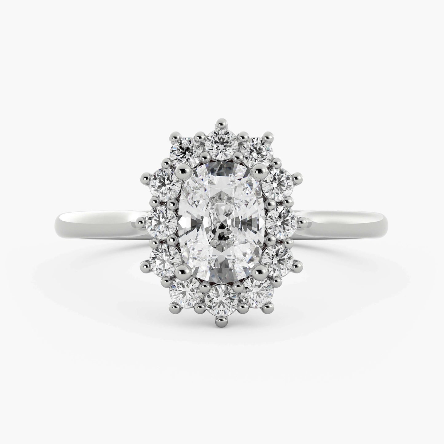 Elongated Cushion Halo Ring Gift For Her