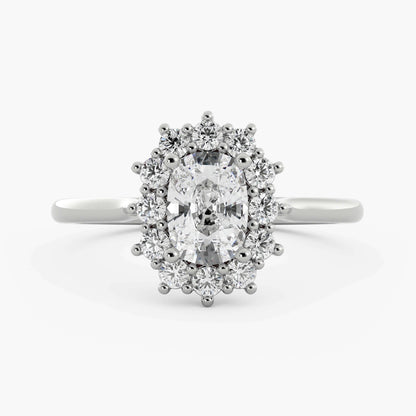 Elongated Cushion Halo Ring Gift For Her
