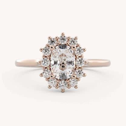 Elongated Cushion Halo Ring Gift For Mom
