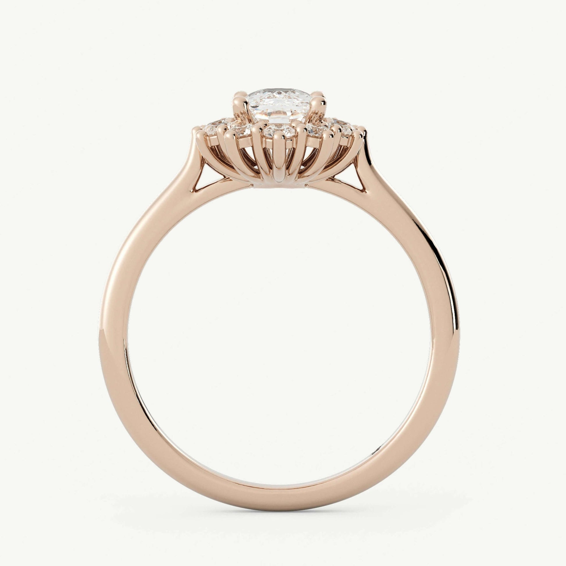 Elongated Cushion Halo Ring Gift For New Mom