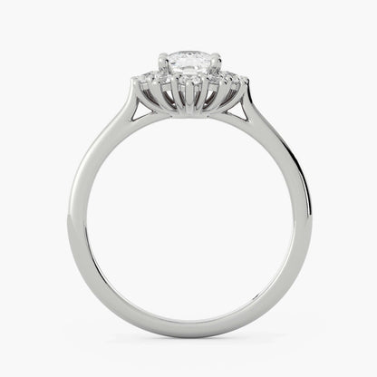 Elongated Cushion Halo Ring Gift For Wife