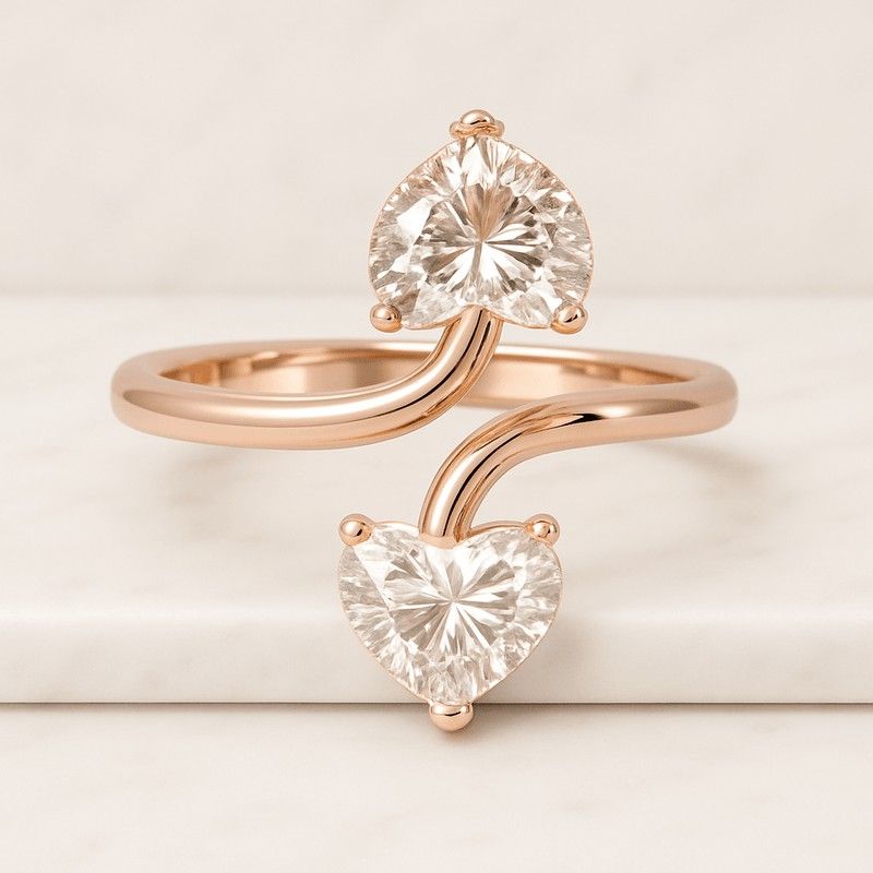 Elongated Heart Cut Moissanite Stud Earrings 4 Prong Sparkling Bridal Earrings